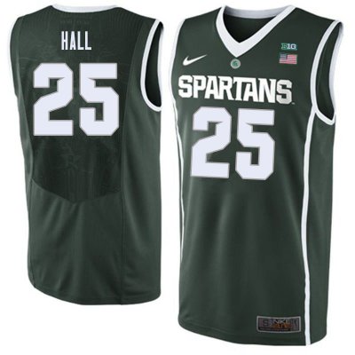 Men Michigan State Spartans NCAA #25 Malik Hall Green Authentic Nike 2020 Stitched College Basketball Jersey QS32S11CF
